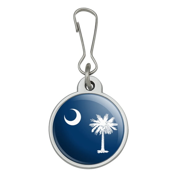 South Carolina State Flag Jacket Handbag Purse Luggage Backpack Zipper Pull Charm