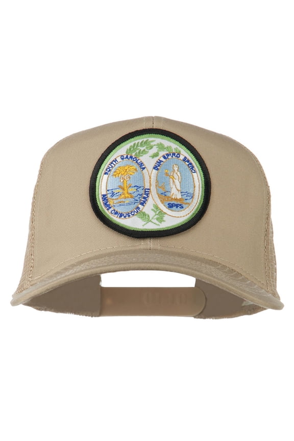 South Carolina State Patched Mesh Cap - Khaki OSFM