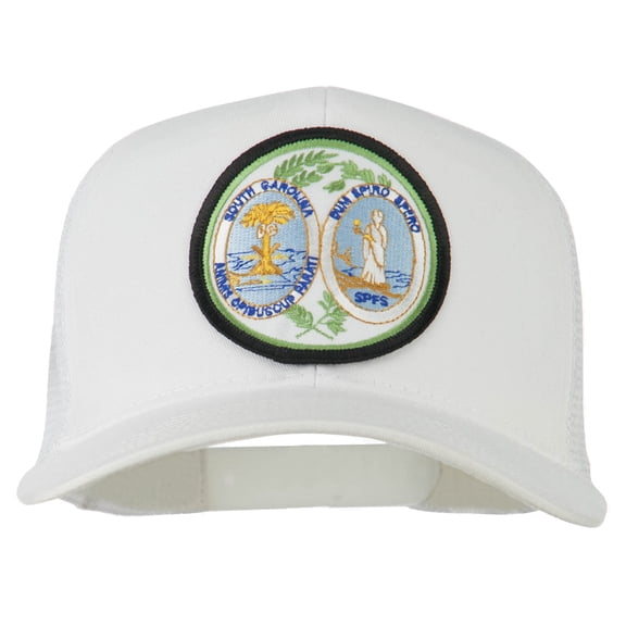 South Carolina State Patched Mesh Cap - White OSFM