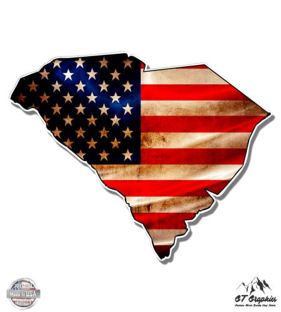 South Carolina State Shape American Flag - 12