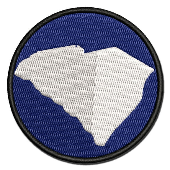 South Carolina State Silhouette Applique Multi-Color Embroidered Hook & Loop Patch - 2.0 Inch Mini