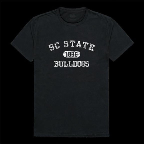 South Carolina State University Bulldogs Distressed Arch College T-Shirt, Black - Extra Large