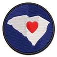 thumbnail image 1 of South Carolina State with Heart Applique Multi-Color Embroidered Hook & Loop Patch - 3 Inch Medium, 1 of 5