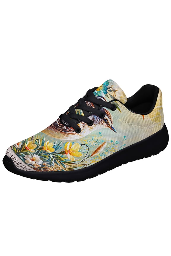 South Carolina Wren Bird Jessamine Flower Shoes Sneakers Black Size 4