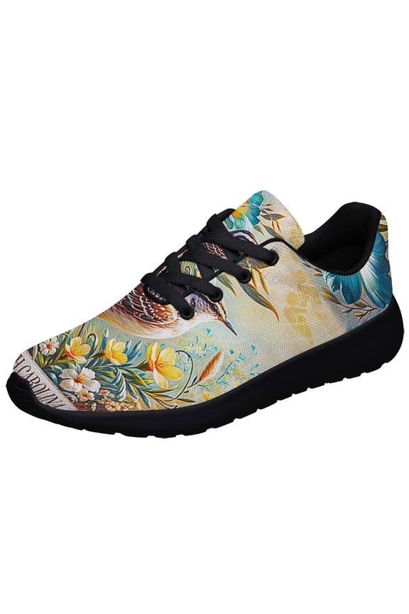 South Carolina Wren Bird Jessamine Flower Shoes Sneakers for Women Men Black Size 10.5