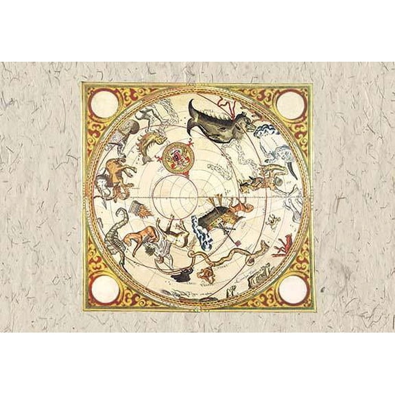 South Celestial Planisphere Fine art canvas print (20" x 30")