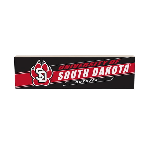 South Dakota Coyotes 5" x 18" Shadow Logo Wood Mantle Sign