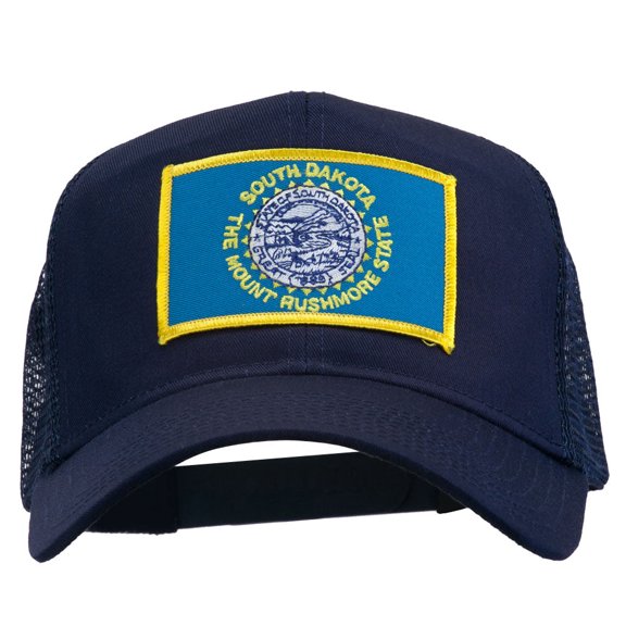 South Dakota Flag Patched Mesh Cap - Navy OSFM