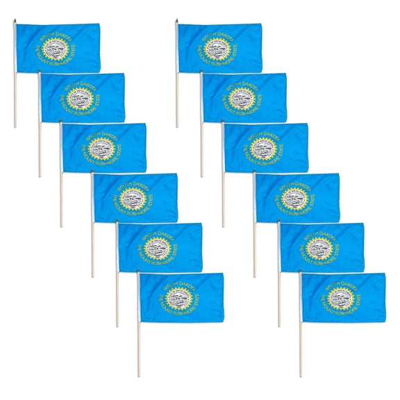 South Dakota Flag Width 12inch x Length 18inch - 12 PK