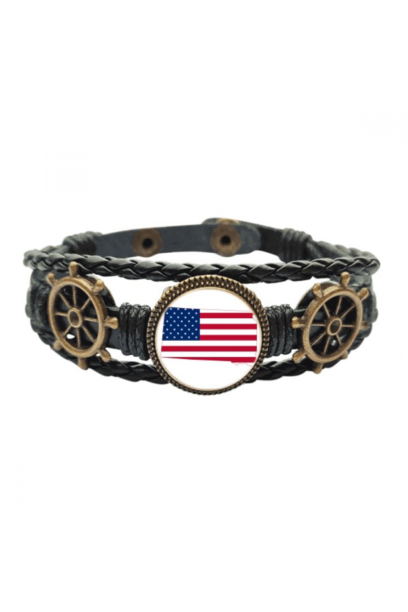 South Dakota Leather Braided Ocean Bracelet Wristband