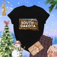 thumbnail image 1 of South Dakota Map Mount Rushmore Badlands Travel Souvenir Unisex T-Shirt up to 5XL, 1 of 2