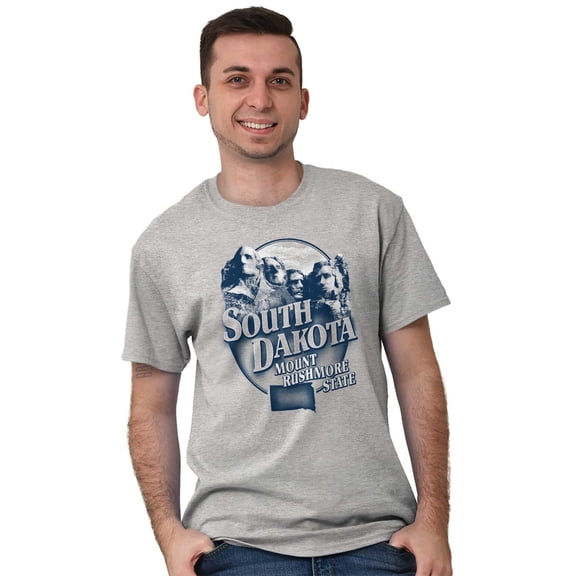 South Dakota Mount Rushmore SD Map Men's Graphic T Shirt Tees Brisco Brands L