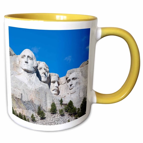 3drose, South Dakota, Mt.rushmore National Memorial, Gutzon Borglum Sculptor, 11oz Two-tone Yellow Mug