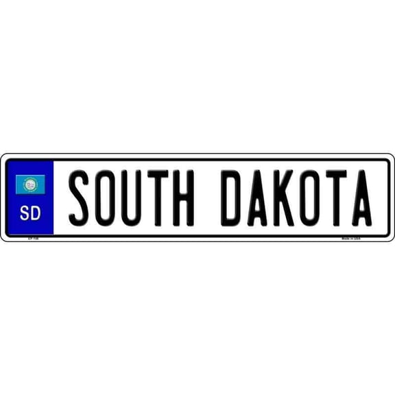 South Dakota Novelty Metal European License Plate Tag EP-109 20.5" x 4.5" Plate