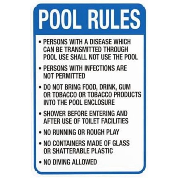 South Dakota Pool Rules Sign, Complies With State Of South Dakota Pool Code Warning Signs, Metal Sign, Use for Business Office Street Home Wall Decor 8 x 12 Inch