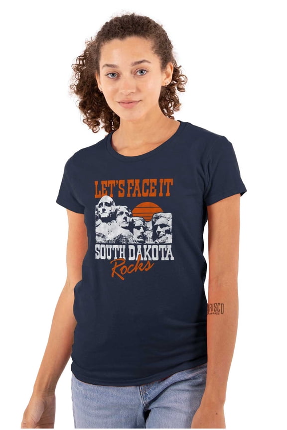 South Dakota Rocks SD Mount Rushmore Womens Fitted Plus Size Graphic Tee Brisco Brands 2X