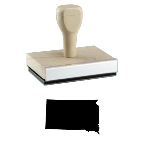 South Dakota Rubber Stamp, 1 X 2" Wood Stamp