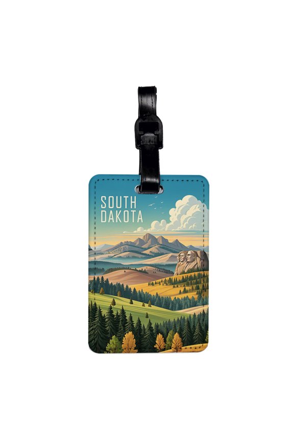 South Dakota State Beautiful Scene Faux Leather Travel Luggage Tag