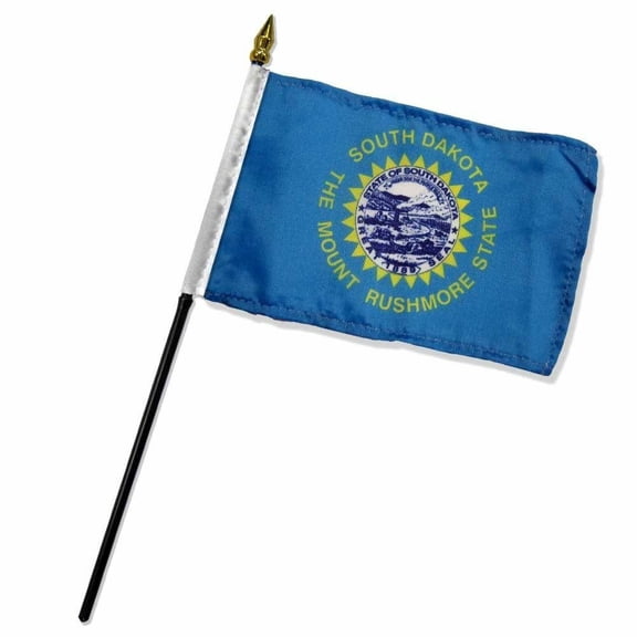 South Dakota State Flag 4"x6" Desk Table Stick
