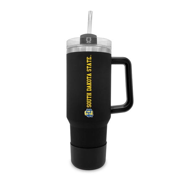 South Dakota State Jackrabbits 40oz. Stainless Tumbler with Handle & Removable Straw