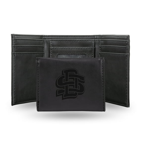 South Dakota State Jackrabbits Black Laser Engraved Tri-Fold Wallet - Men's Accessory