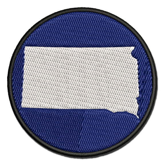South Dakota State Silhouette Applique Multi-Color Embroidered Hook & Loop Patch - 3 Inch Medium