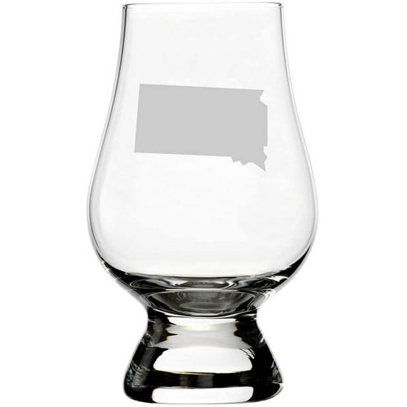 South Dakota States Etched 6.5oz Glencairn Whisky Glass