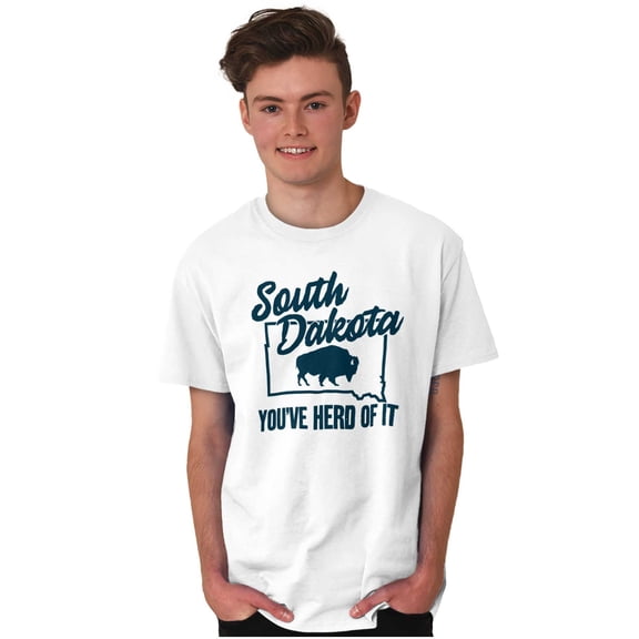 South Dakota You've Heard Pun Bison Men's Graphic T Shirt Tees Brisco Brands X