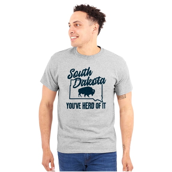 South Dakota You've Heard Pun Bison Plus Size Crewneck Graphic Tee Shirt Brisco Brands 3X