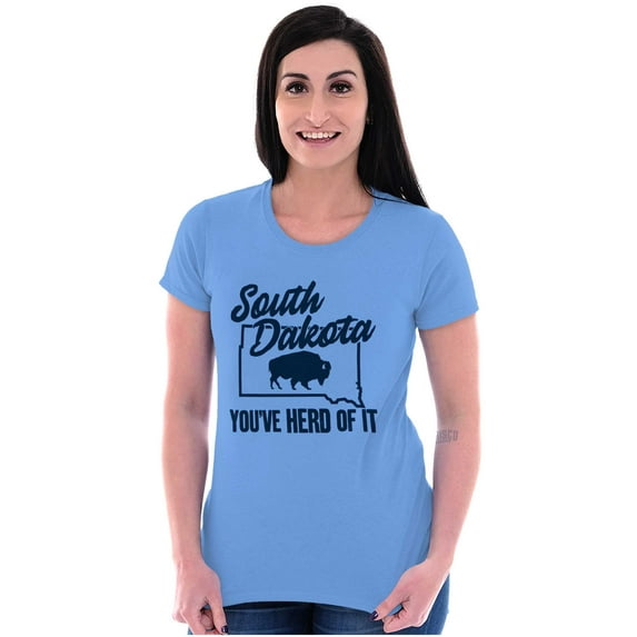 South Dakota You've Heard Pun Bison Women's T Shirt Ladies Tee Brisco Brands S