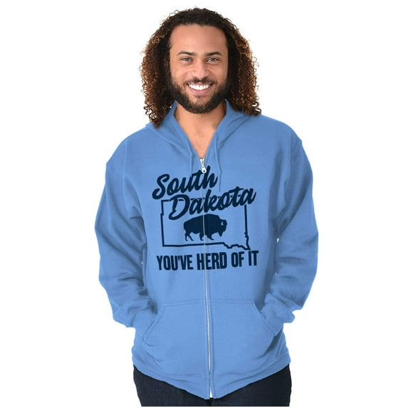 South Dakota You've Heard Pun Bison Zip Up Hoodie Men's Women's Brisco Brands 2X