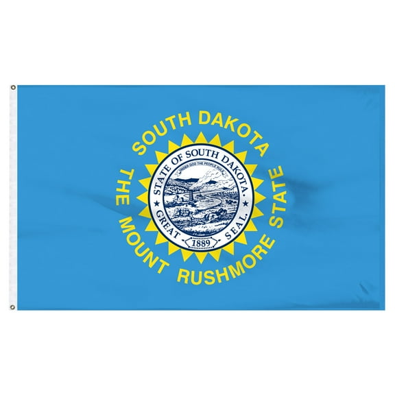 South Dakota flag 2 x 3 nylon-Banner: Add Pole Hem Only