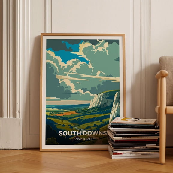 South Downs National Park Poster, Travel Wall Art, Home Decor, Nature Lover Gift, Adventure Theme C20-1456 Wall Art, Modern Wall Decor, 24x36 UNFRAMED