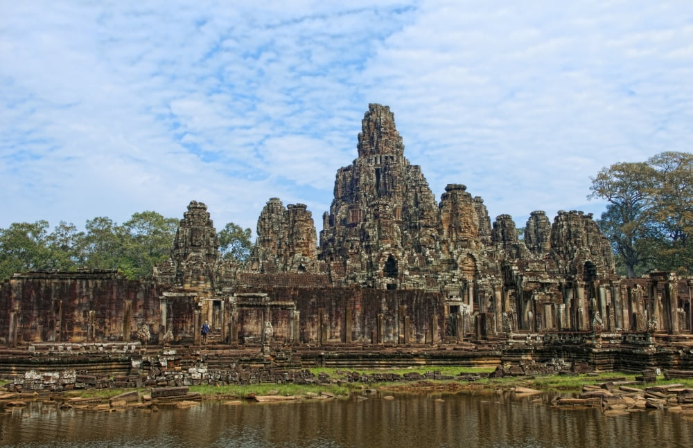 South East Asia Cambodia Siem Reap Banyan Temple Tourists Are Allowed To Visit And Explore The Temple Ruins Canvas Art - Bill Bachmann Design Pics (17 x 11)