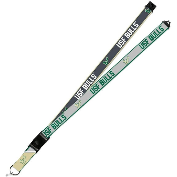 South Florida Bulls USF Lanyard Keychain 2-sided Breakaway Clip GRAY University of