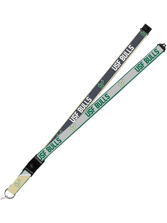 South Florida Bulls USF Lanyard Keychain 2-sided Breakaway Clip GRAY University of