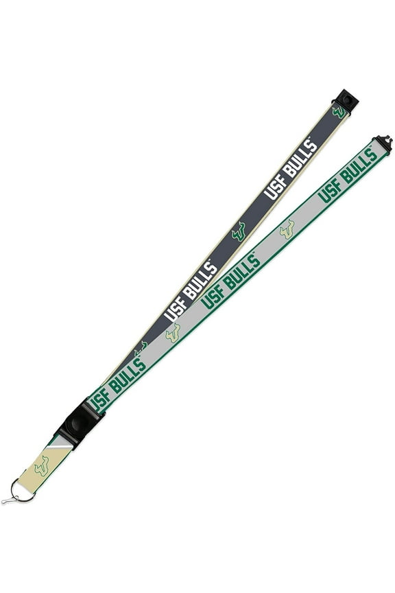 South Florida Bulls USF Lanyard Keychain 2-sided Breakaway Clip GRAY University of