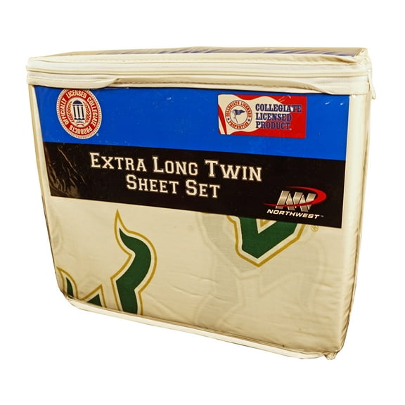 South Florida Bulls ( USF ) X-Long ( Extra Long ) Twin Sheet Set with Pillow Case