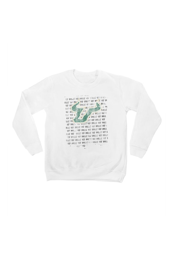 Youth White South Florida Bulls Bold Type Pullover Sweatshirt