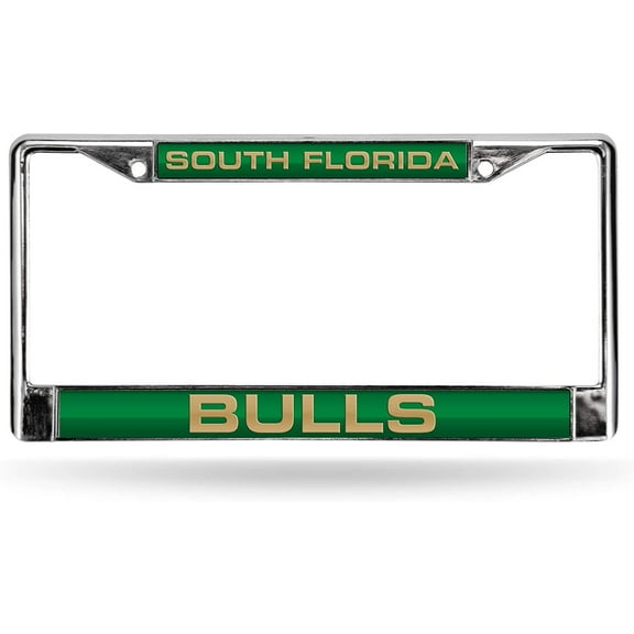 South Florida NCAA Bulls Chrome Metal Laser Cut License Plate Frame
