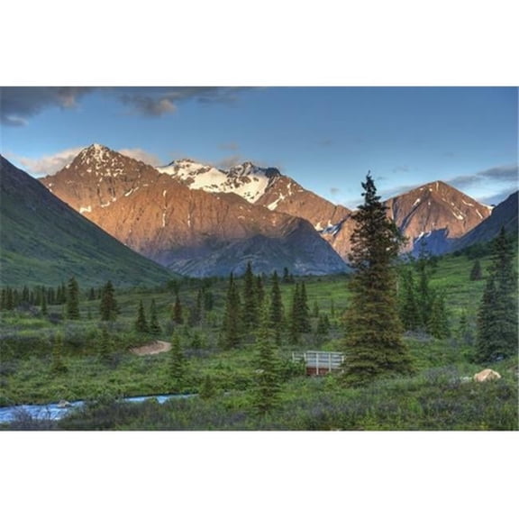 South Fork Near Eagle River At Sunset On A Summer Day in South Central Alaska Poster Print by Michael Jones - 19 x 12