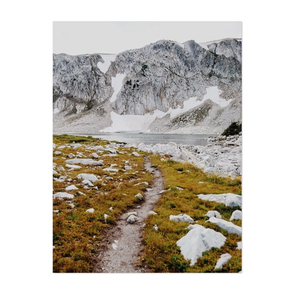 South Gap Lake Trail - Wyoming Photography Mountain Landscape Nature Scenic Wilderness Snow Unframed Wall Art Print 5 x 7 inches