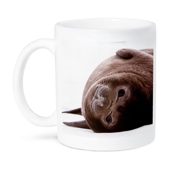 3drose, South Georgia Island, Antarctica. Baby Elephant Seal Resting., 15oz Mug