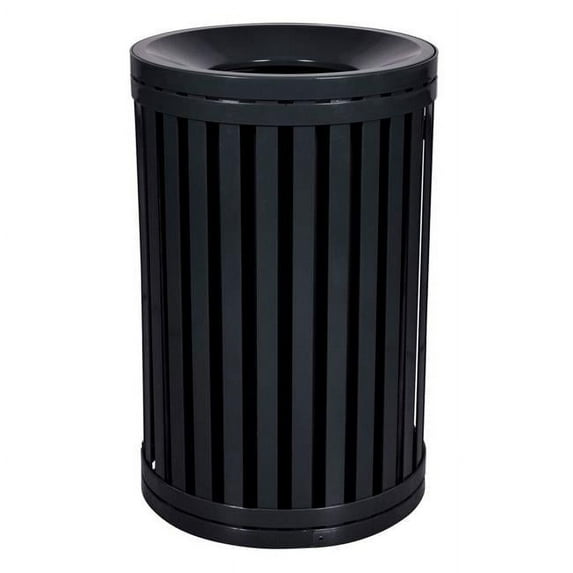 South Hampton 45 Gallon Streetscape Receptacle, Black