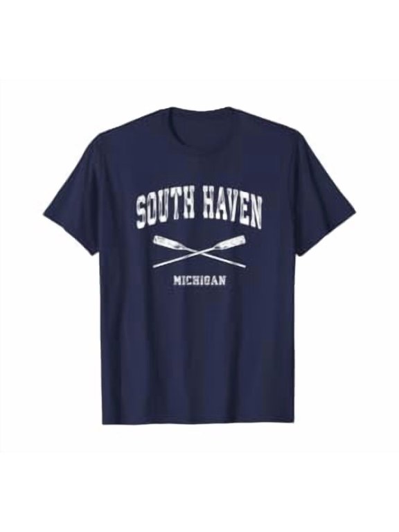 South Haven Michigan Vintage Nautical Crossed Oars T-Shirt