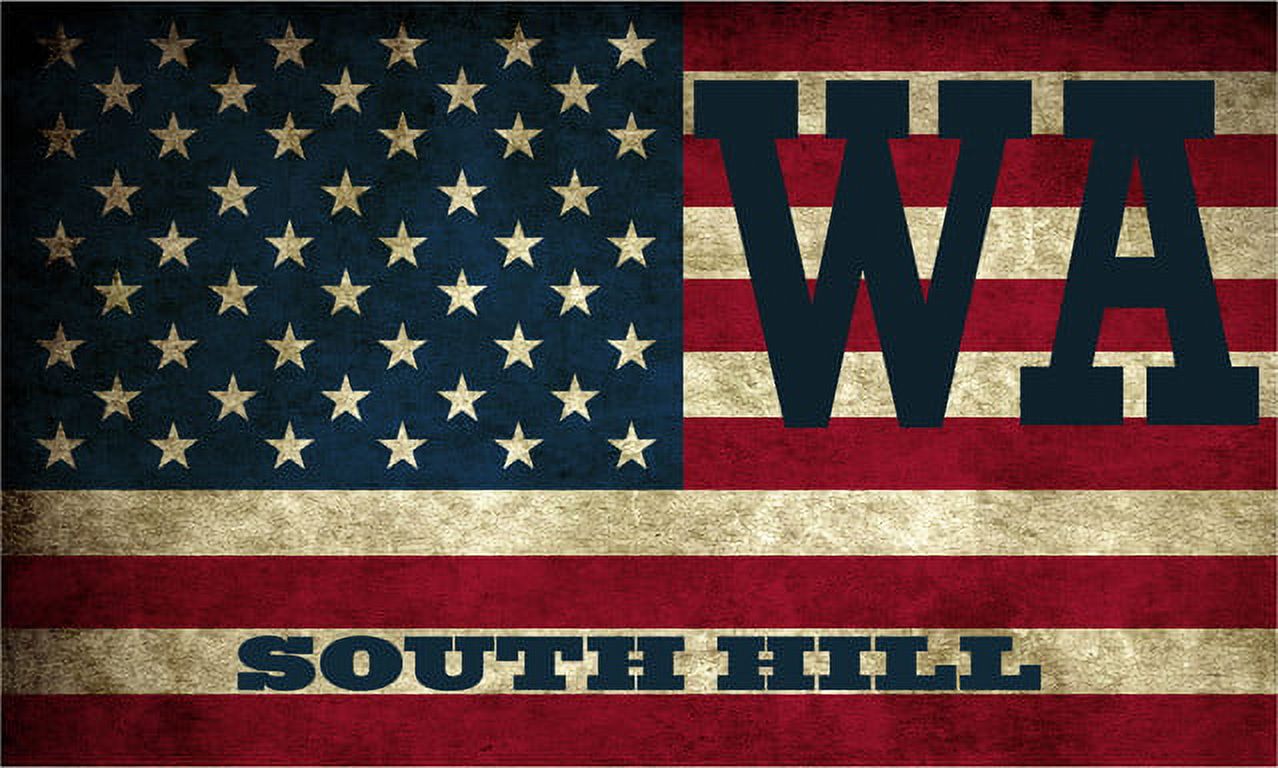 Pierce Flag South Hill WA Washington Pierce County Vintage US Flag Decal Bumper ...