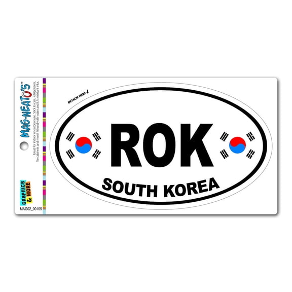 South Korea Country Flag - ROK Euro Oval Flag MAG-NEATO'S(TM) Car/Refrigerator Magnet