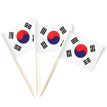 South Korea Flag Korean Small Toothpick Mini Stick Flags Decorations (100 pcs)