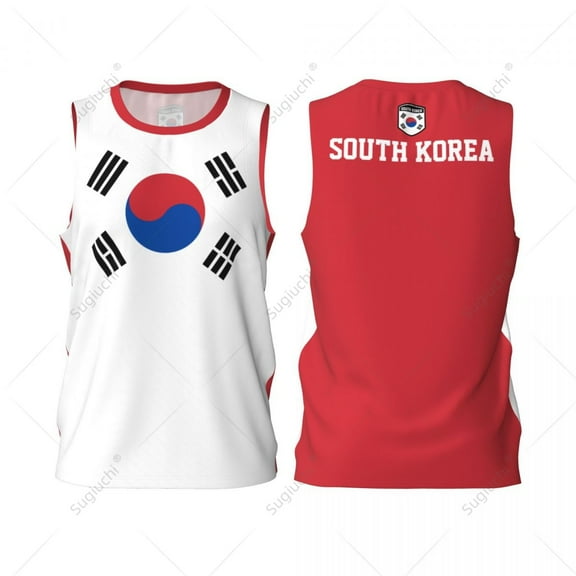 South Korea Flag Men Basketball Sports Jersey Running Fitness Multifunction Sleeveless tshirt Exclusive Custom Name Nunber