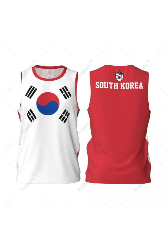 South Korea Flag Men Basketball Sports Jersey Running Fitness Multifunction Sleeveless tshirt Exclusive Custom Name Nunber